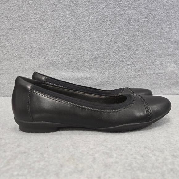 Clarks Black Sara Bay Flats Size 8 - Picture 1 of 9